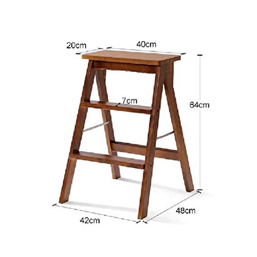 Escalera portátil para el hogar con peldaños estables de madera 5