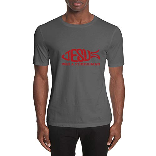 T-shirt pêche au crochet Jésus vêtement gris Art_007 taille Small