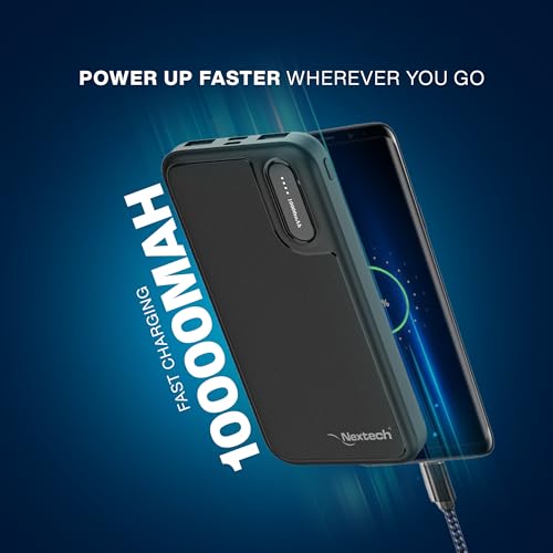 Image of Nextech 10000mAh Power Bank | Power Bank Fast Charging | Dual Input (Type-C + Micro) & Dual Output | Powerbank for iPhone, Android | Compatible with All Smartphone