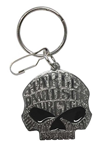 Harley-Davidson Willie G Sugar Skull Logo Enamel Key Chain, Silver 4382