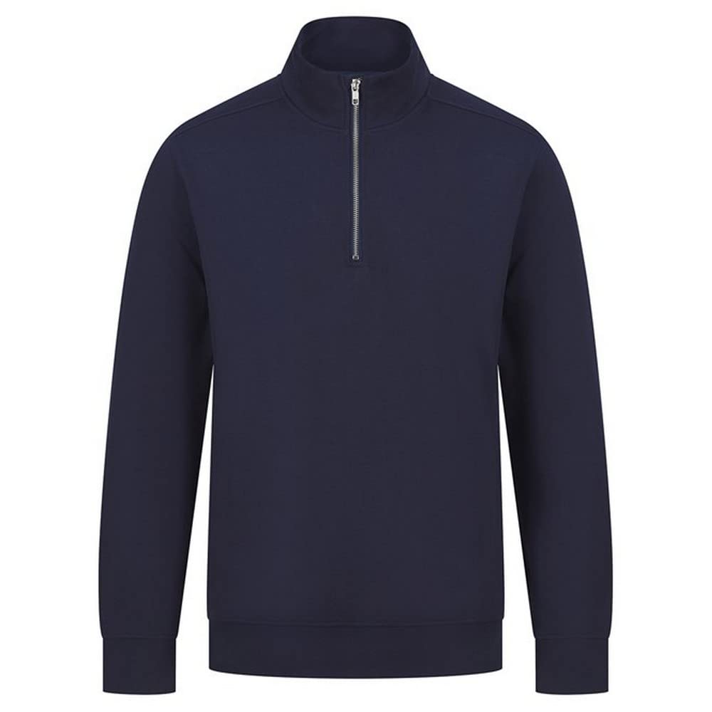 Henbury Unisex Adult Sustainable Quarter Zip Sweatshirt (XXL) (Navy)