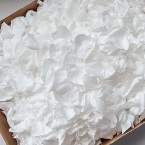 300 PCS Real White Rose Petals for Wedding, 2.82oz Fresh