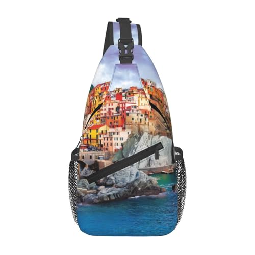 Sac à bandoulière motif paysage Cinque Terre pour homme actif