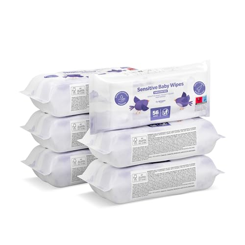by Amazon 336 Lingettes pour Bébé à Peau Sensible, 6 Paquets de 56