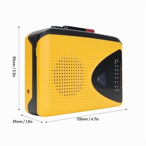 Sxhlseller Retro Kassetten Player mit AM FM Radio, Integriertem Mikrofon & Lautsprecher, Bandschreiber mit Kopfhörerbuchse, USB-Strom oder für das Hören Im Freien
