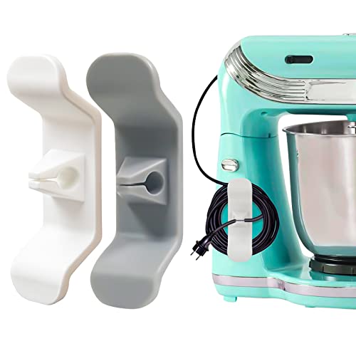 Alihoo Kabelhalter für Geräte,Küchenkabel Organizer, Küche Kabel Organizer für Küchengeräte,Kabelaufwickler, Kabelaufbewahrung für kleine Küchengeräte, Aufbewahrung (2pcs weiß+grau) Cover