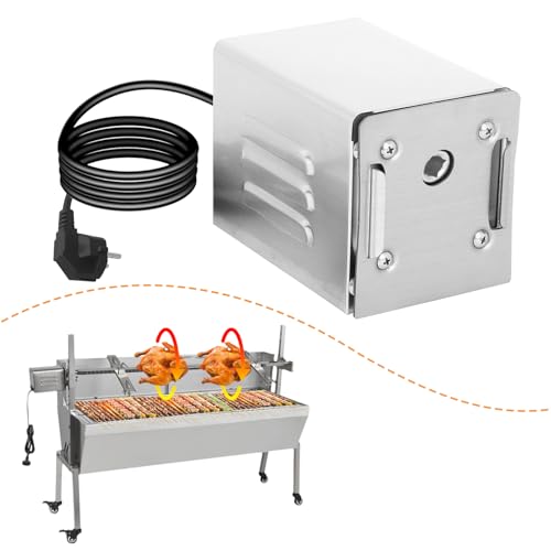 YJINGRUI Moteur de Barbecue en Acier Inoxydable, 15W 40 kg, Moteur de Gril pour Kebabs, Poulet, Porc (220V AC)