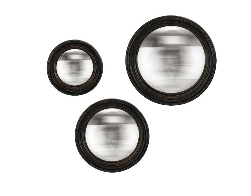 EMDE - Zestaw 3 okrągłych wypukłych lusterek patynowanych