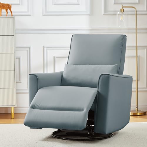Sillón giratorio reclinable con tapizado gris