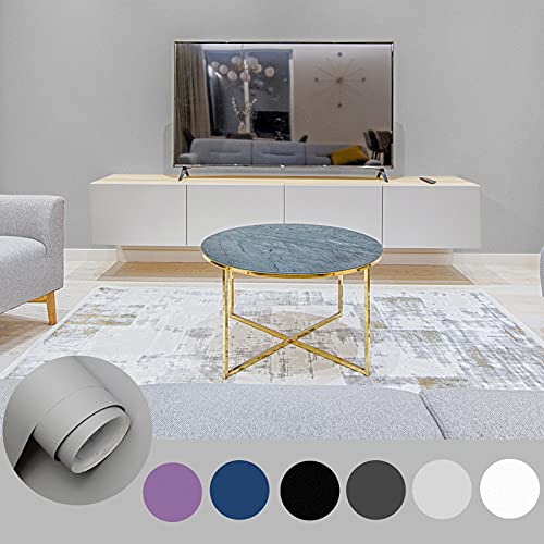 Image of Homease Solid Light Gray Wallpaper 24 x 196 inch Thick Matte Light Gray Contact Paper Decorative Peel and Stick Wallpaper for Shelf Liner Cabinet Table Door Waterproof Vinyl Self Adhesive PVC Film