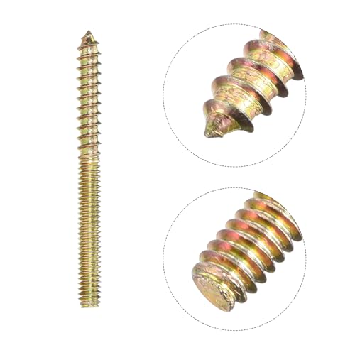 Image of uxcell 1 /4-20x2-3 /4 Hanger Bolts, 16pcs Double Ended Screws Wood Dowel Screws for Furniture