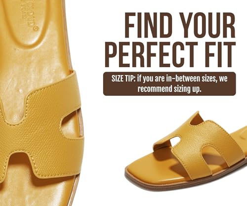 Image of Project Cloud 100% Genuine Leather Sandals for Women 2026 - Fashion Flat Womens Sandals with Memory Foam Insole Slides Sandals Women Footwear - Mules Women's Sandals (Jannel)