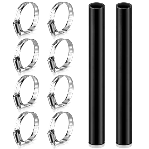 Thlossa 2 PCS Reinforced Gasoline Fuel Filler Neck Hose with 8 Clamps Set 1 1/2 ID 15 7/8 Long Straight Fuel Hose Gas Tank Filler Hose Replacement