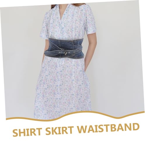 PartyKindom Denim Wide Waist Belt for Women Corset Cinch Style Comfortable Waistband for Dresses All-match Accessory for Casual and Formal Wear3