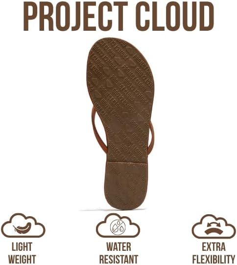 Project Cloud Flip Flops for Women Footwear- Lightweight and Memory Foam Insole Sandals for Women 2026 - Durable Non-Slip Beach Essentials Flats for Women Sandals (Foundations) - Image 5