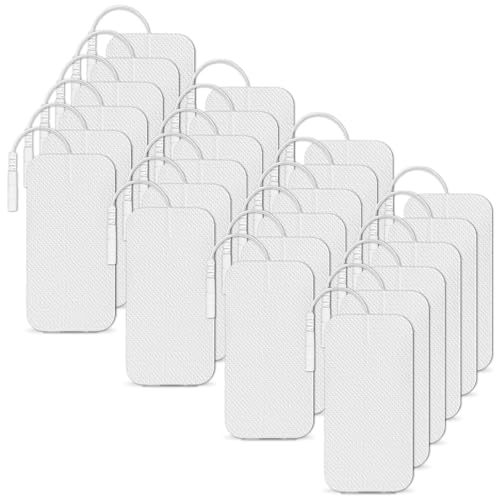 Behogan 24 almohadillas de electrodos Tens, 40 x 80 mm, autoadhesivas, electrodos tens, kit de compra de electrodos de gel autoadhesivos, almohadillas para el dolor de espalda y articulaciones