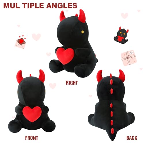 shownicer Plüschtier Dinosaurier Kuscheltier Dino Stofftier Kawaii Dinosaurier Plüsch Kissen Spielzeug Geschenk für Valentinstag Freundin Mädchen Kinder 3+ Jahre (Valentinstag, 30cm)