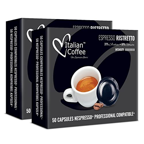 Italian Coffee 100 Capsule Compatibile Con Nespresso Professional (Espresso Ristretto)