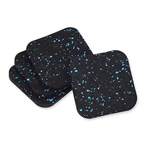 SCSpecial Treadmill Mat 4 Pieces Exercise Equipment Mats Shock Absorbing Rubber Treadmill Pads for Carpet or Floor Protection