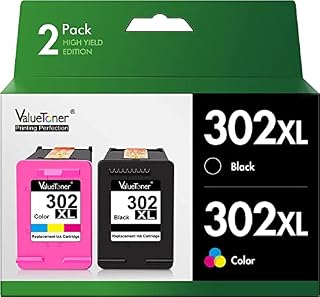 Valuetoner 302XL High Yield Remanufactured for HP 302 Ink Cartridges for Officejet 3830 3831 3832 3834 4650 4654 4658 DeskJet 1110 2130 2132 3630 3632 Envy 4520 4522 4524 (Black Color, 2-Pack)
