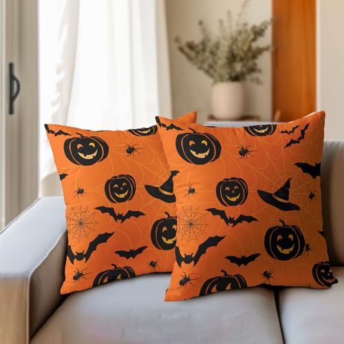 PAKAZA �N�b�V�����J�o�[ ��������ƃJ�{�`�� �����̖X�q �n���E�B�� �� �I�����W 60×60cm 2���Z�b�g �M�t�g �v���[���g �J�t�F ���� �o�[ �p�[�e�B�[ �J�[�j�o�� �V���n �X�ܗp �ƒ�p �k�� �H ���n ������ �C���e���A ������� �W��