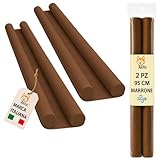 Set 2 Paraspifferi Porta 95 cm Marrone – Doppia Guarnizione Isolante per Ridurre Spifferi, Rumore e Freddo, Facile da Installare, Adatto a Porte fino a 5 cm, Risparmio Energetico