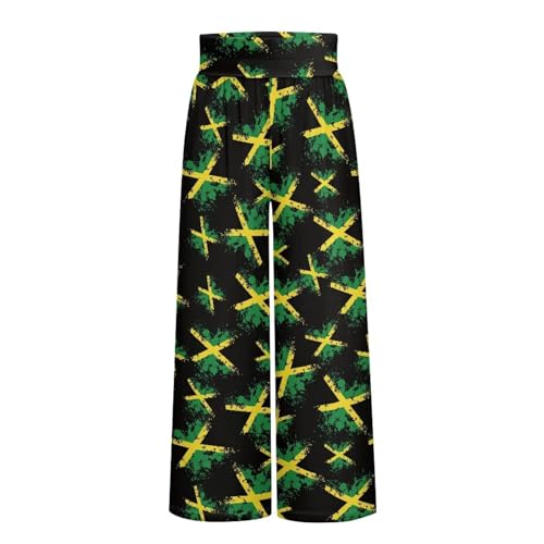 Pantalon fluide femme jambe large à poches taille haute contre la chaleur