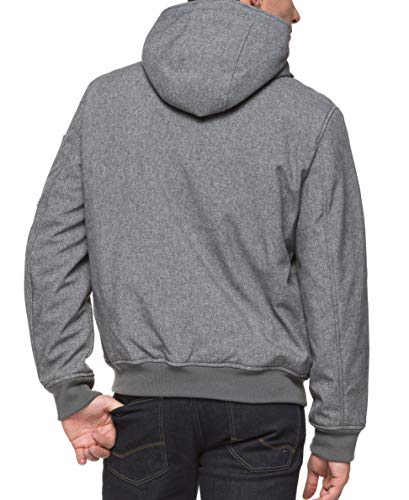 Image of Tommy Hilfiger Men's Soft Shell Fashion Bomber With Contrast Bib and Hood