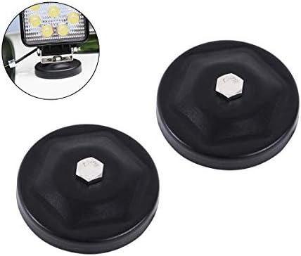 LEMIL - 2pcs Magnetic Base Mount Bracket with Rubber Pad for LED Work Light LED Light Bar Flood Beam Lamp