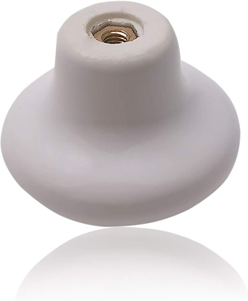 8 Pack White Ceramic Cabinet Knobs Round Shape Drawer Knob Kitchen Cupboard Pull Handle with Screws
