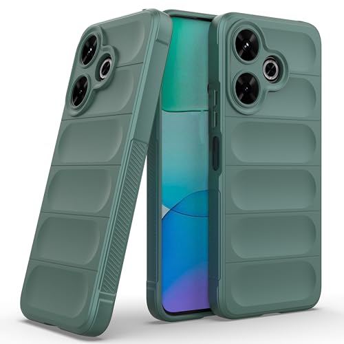 Image of Zapcase Back Case Cover for Poco M6 Plus 5G | Compatible for Poco M6 Plus 5G Back Cover | Liquid Silicon Magic Case with Camera Protection | Dark Green