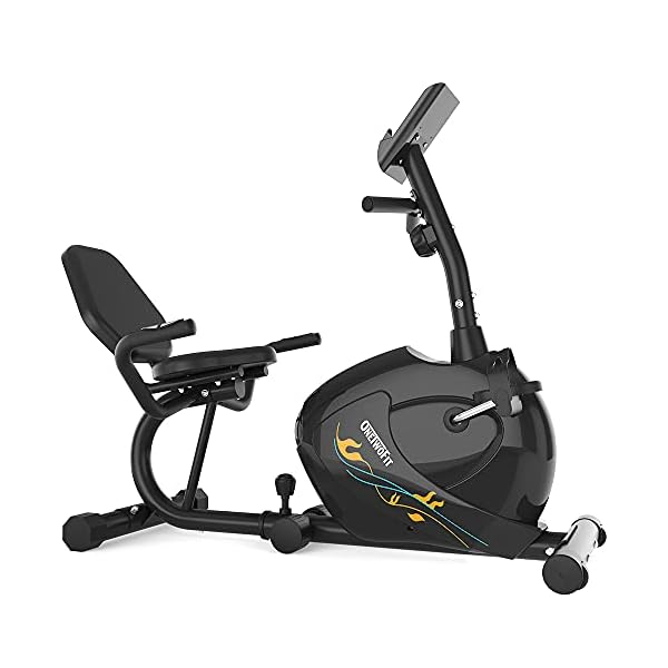 ONETWOFIT Recumbent Exercise Bike for Seniors and Adults, Indoor Stationary Bikes w 8 Level Resistance, LCD Monitor, Adjustable Seat, Cycling Fitness Equipment for Home Cardio Training 300 LB Capacity