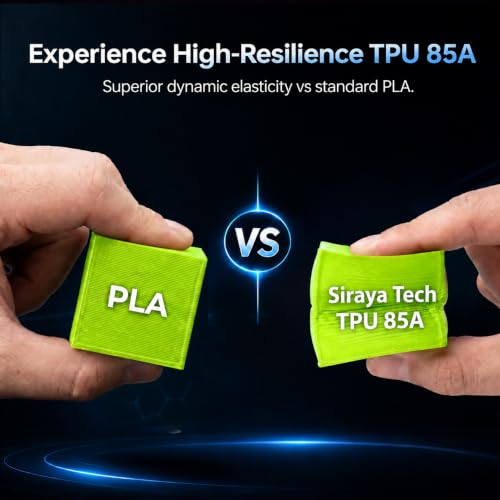 Image of Siraya Tech Flex TPU 85A 3D Printer Filament, ISO 10993 Tested, Green, 1kg | High Flexibility & Toughness, High Flow & Speed, Moisture-Resistant Aluminum Bag, for Footwear, Protective Gear