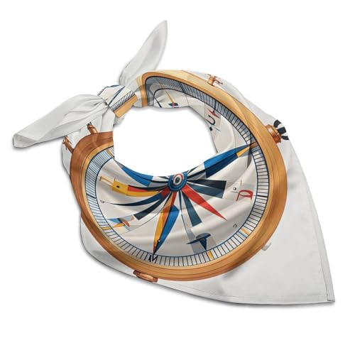 Maritime Sailboat Compass Silk Scarf Fashion Satin Head Scarf Lightweight Head Scarves for Neck Silk Scarves for Women Men Boho Hair Wrap Sleeping Kerchief Bandanas Pocket Square 18