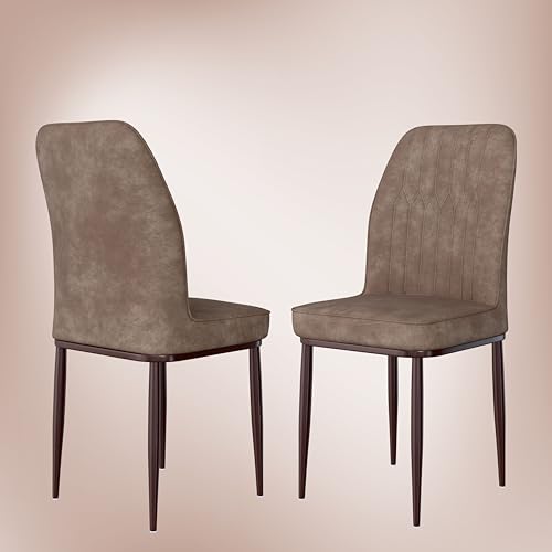 Image of Jewel Premium Velvet Dining Chair with Strong Metal Legs, Cushioned Seat, Chair for Dining, Living Room, Bedroom & Balcony (Brown)