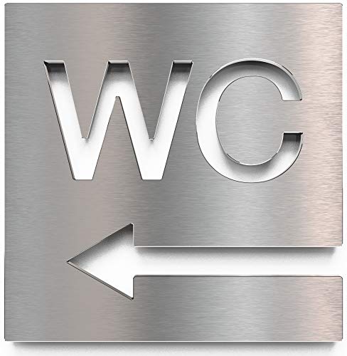 XXL Edelstahl WC-Schild - selbstklebend & pflegeleicht Cover