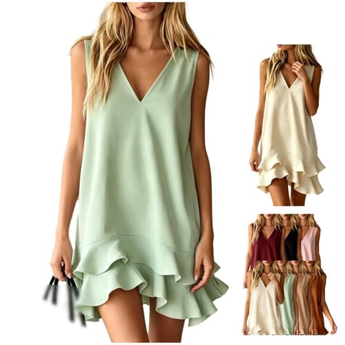 Robe courte sans manches coupe ample grande taille fluide
