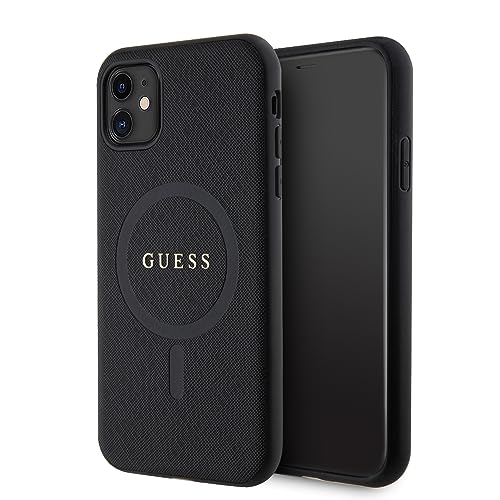 Guess GUHMN61PSAHMCK Coque pour iPhone 11 / XR 6,1" Noir Coque Rigide Saffiano