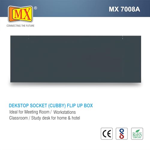 Image of MX Premium Power Console 16A | 6 Universal Sockets + 2 USB Ports | Removable Desk Clamp | Master Switch | Desktop Socket with 3AC + USB-A /C + HDMI + LAN (Black)