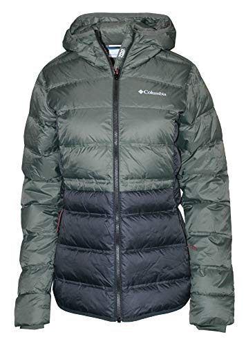 Columbia Women's Sunrise Peak Down Insulated Hooded Winter Jacket (Small, Black/Nori)