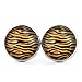 Produktbild SCHMUCKZUCKER Damen Ohrstecker Motiv Tiger Streifen Muster Edelstahl Ohrringe Silber Schwarz Gelb 14mm