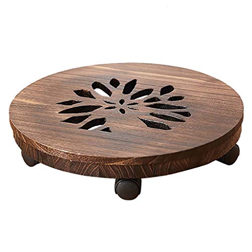 Support de plantes en bois mobile pour déplacer facilement les pots lourds - 2