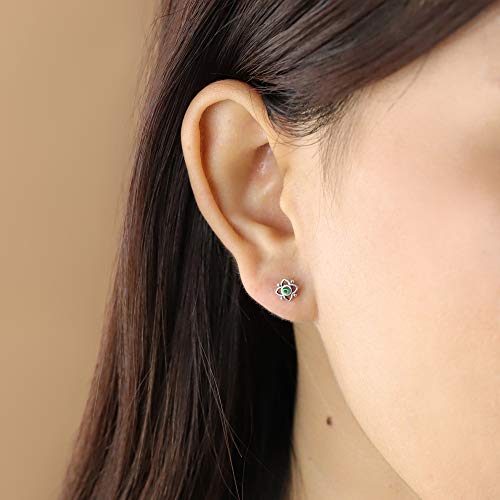Boma Jewelry Sterling Silver Flower Shaped Dot Stud Earring2