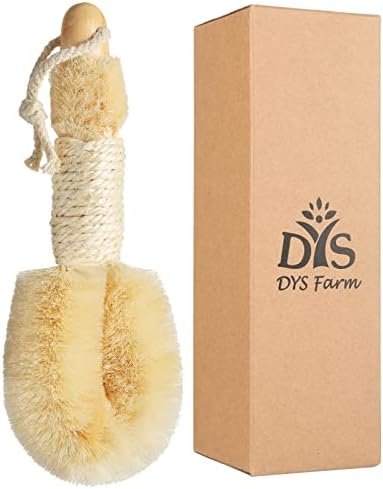 Dry Brushing Body Brush - Dry Skin Brushes Vegan Natural Sisal Bristles for Lymphatic Drainage and Cellulite, Exfoliating Body Scrubber for Bath Shower Massage, Blood Circulation Improvement