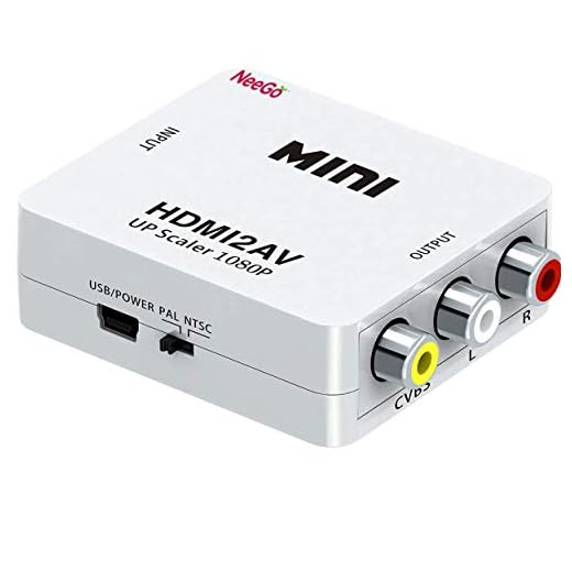 Conversor HDMI para RCA, adaptador HDMI 1080p para AV composto compatível com PAL/NTSC para Amazon Fire TV Stick, Roku, Chromecast, Apple TV, PC, laptop, Xbox, HDTV, DVD - Inclui cabo