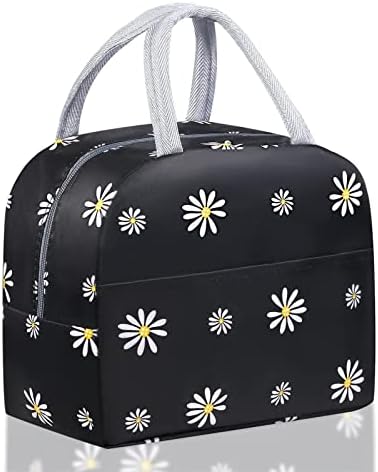 Beeannavot Lunch Bags for Women Insulated Lunch Cooler Bags with Front Pocket Portable Thermal Leak-Proof Lunch Bag for Men Adults Girls Children Work Outdoor Picnic (Black)