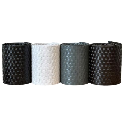 Confine striscia frangivista in tecno rattan cm. 19x204 col. testa di moro - Confine