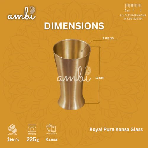 Image of Royal 100% Pure Kansa Glass, 200 ml