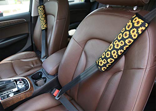Renewold Car Interior, Front Universal Bucket Seat Cover Rear Split Bench Cover, Auto Safety Seat Belt Cover, Streering Wheel Cover, Center Console Cover 8Pcs Set Dog Paw Love Print Black #TOP7