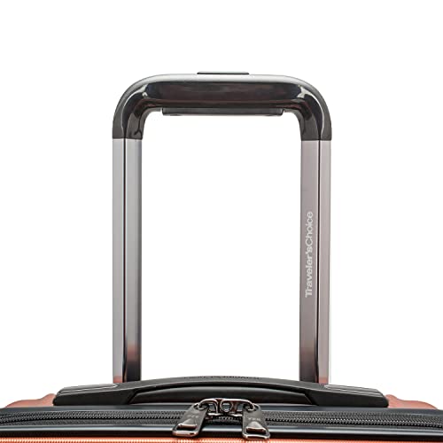 Image of Traveler's Choice Archer Polycarbonate Hardside Spinner Luggage,Tie Down Straps, Orange, 3-Piece Set